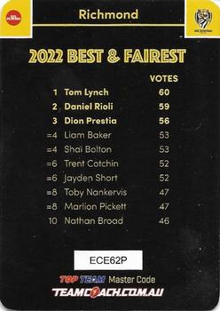 2023 AFL TeamCoach - Best & Fairest Silver #BF-14 Tom Lynch Back
